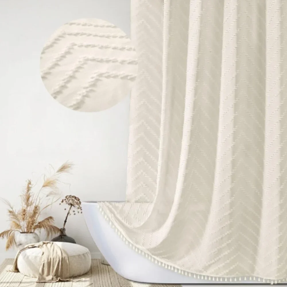Elegant Cream Shower Curtain
